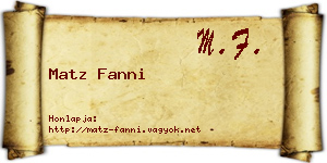 Matz Fanni névjegykártya